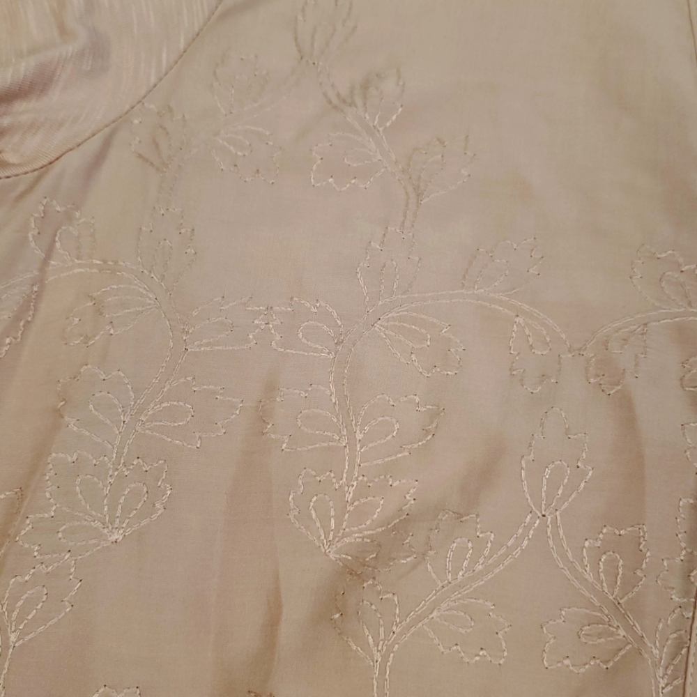 Democracy Embroidered Rayon Button Front Top S Blush Pink - Picture 8 of 12